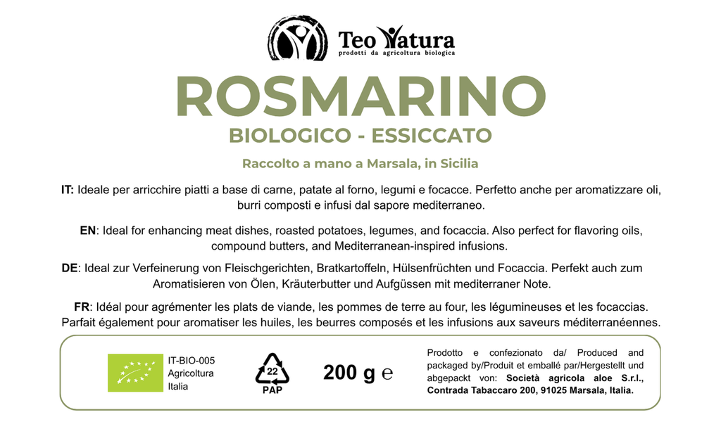 Rosmarino Essiccato Bio 200 gr