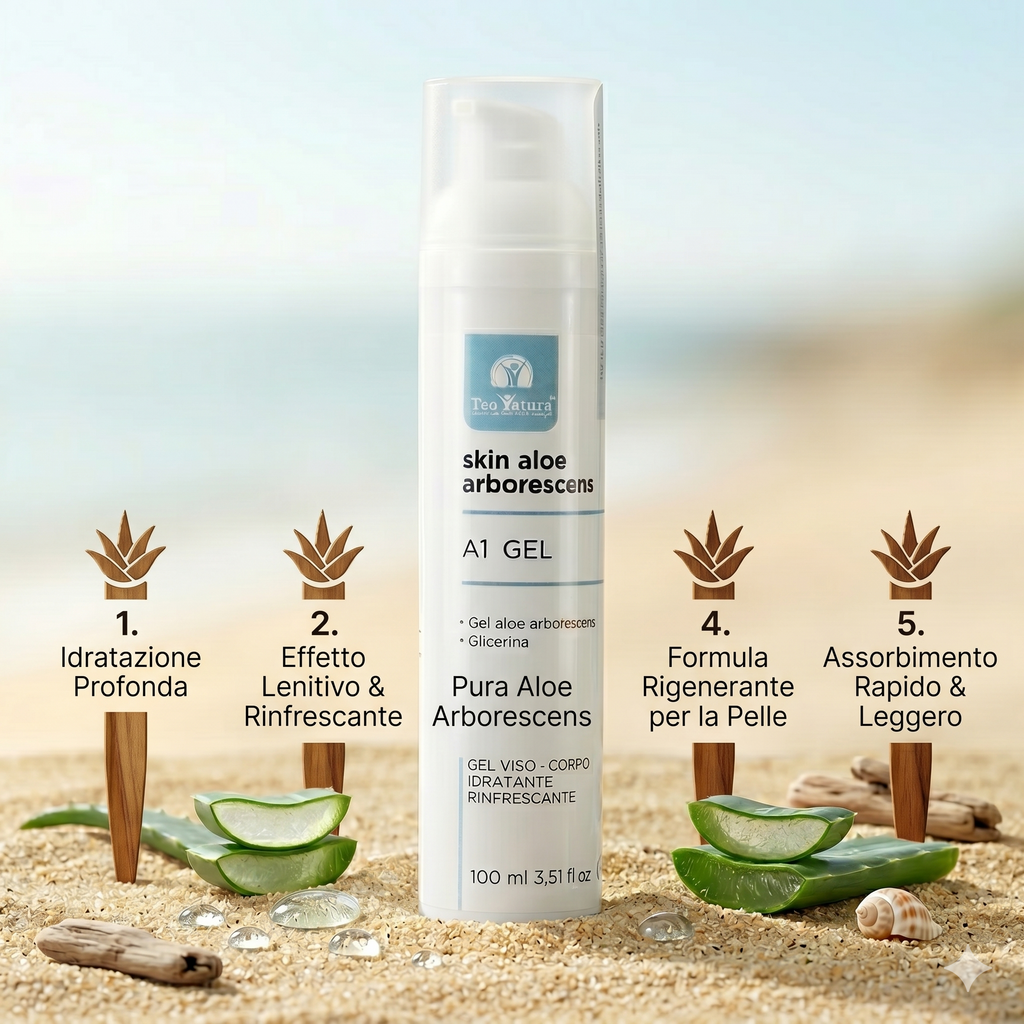 Gel Viso e Corpo Bio Aloe Arborescens 100ml | A1 Gel