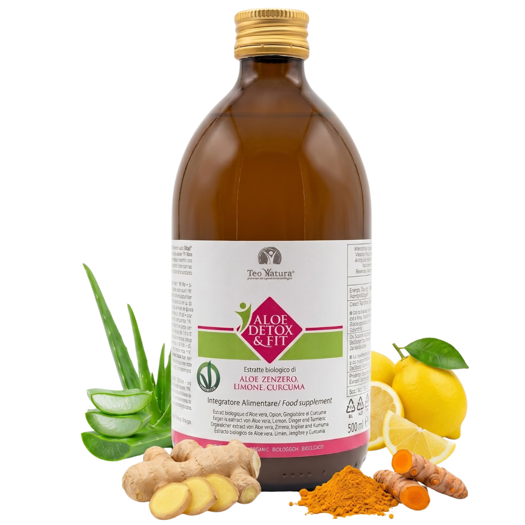 Detox & Fit – Succo Bio Aloe Vera, Zenzero, Limone e Curcuma | Depurativo e Digestivo