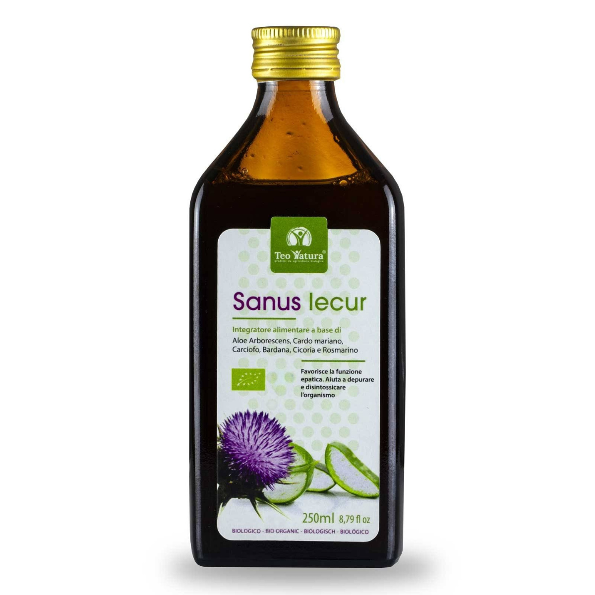 Aloe e Cardo Mariano | Succo Bio per Depurare il Fegato | 250ml – Sanus Iecur
