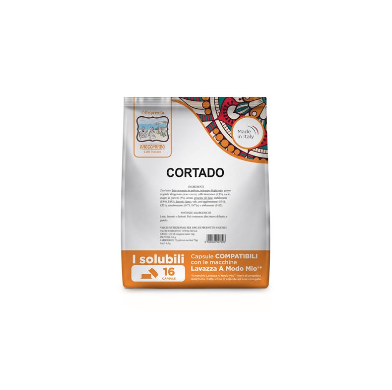 16 Capsule Compatibili Lavazza A Modo Mio Cortado Toda Gattopardo
