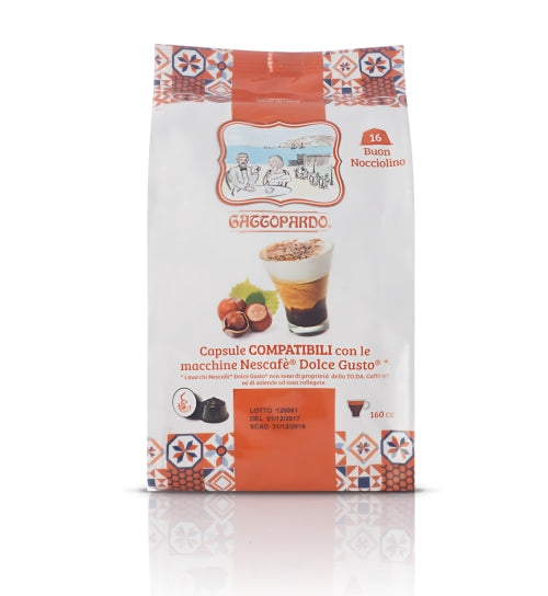 16 Capsule Compatibili Dolce Gusto Toda Gattopardo Nocciolino